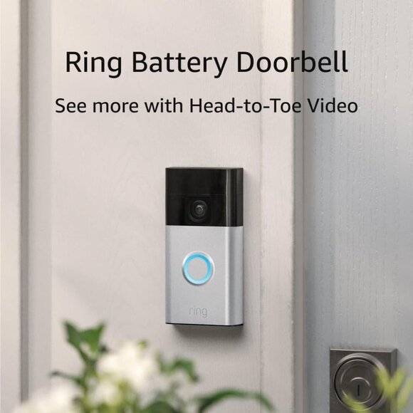Ring Battery Doorbell, Head-to-Toe Video, Live View with Two-Way Talk, and Motio - Picture 1 of 7